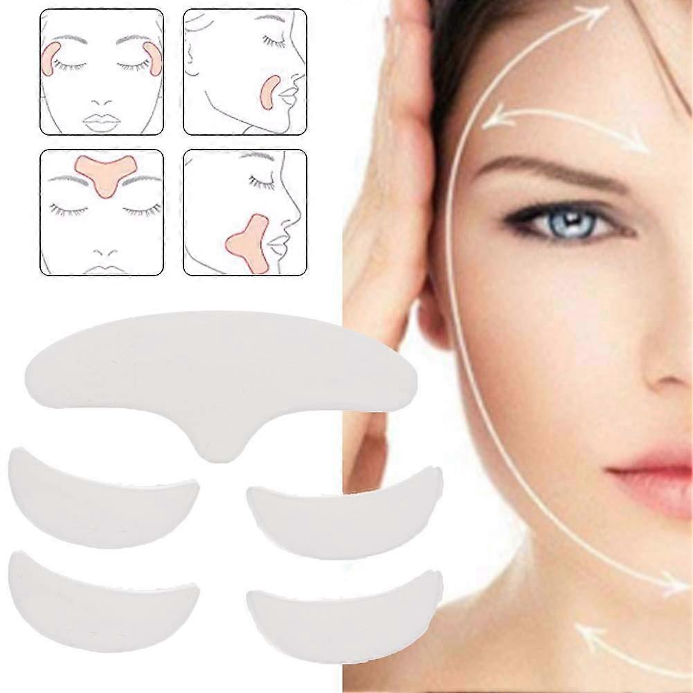 Skin Patch Silicone, 5 Pieces Silicone Patch Various Shapes Reusable Washable Forehead Eye Face Patch