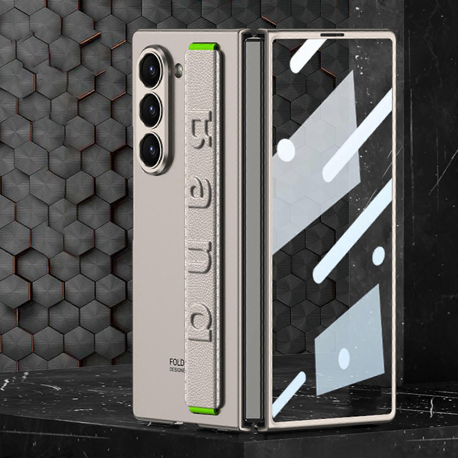 Z Fold 6 Case with Hand Strap, 360Protection Built-in Built-in Front Screen HD Explosion-Proof Glass Film Z Fold 6 Cover for Samsung Galaxy Z Fold5