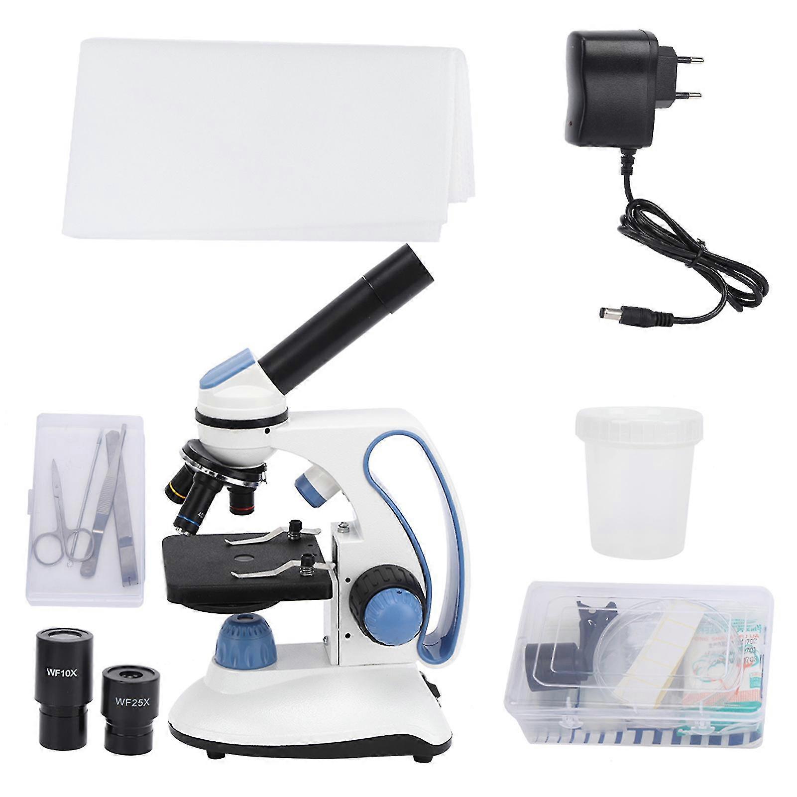 1000X Microscope Student Monocular High Definition Wide Angle Eyepiece EU Plug 100-240V