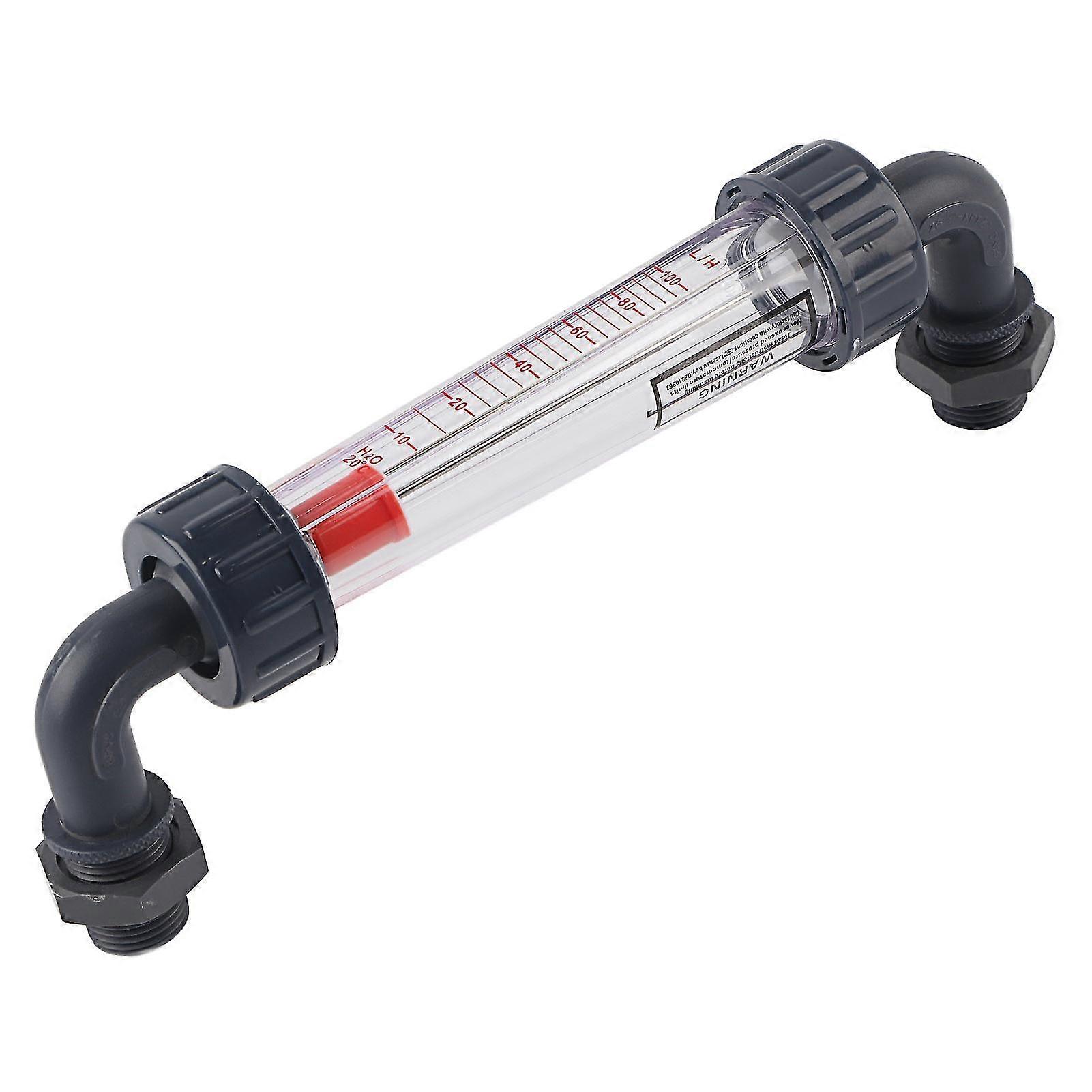 15W ABS Plastic Tube Type Elbow Liquid Flowmeter 10-100LPH Male Thread ZG12- NPT12