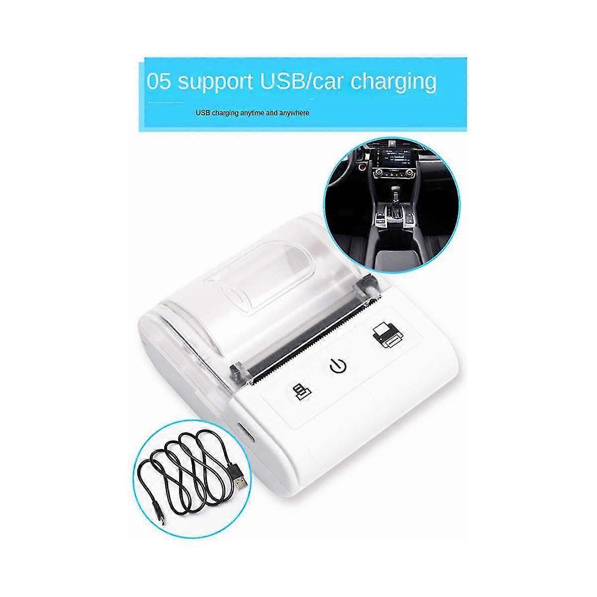 Wireless Mini Thermal Printer Portable Bluetooth Receipt Printer Thermal Bt 58mm Thermal Receipt Printing White Eu Plug