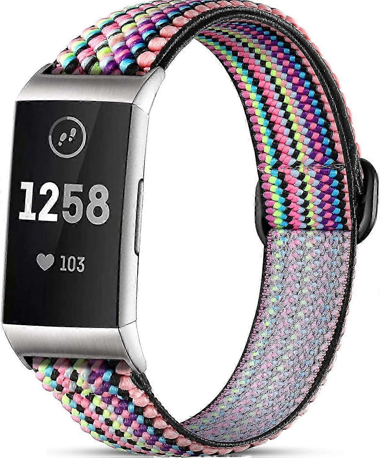 Stretchy Strap Compatible with Fitbit Charge 3 /Fitbit Charge 4, Soft Adjustable Elastic Replacement , Nylon Woven Sport Wristband