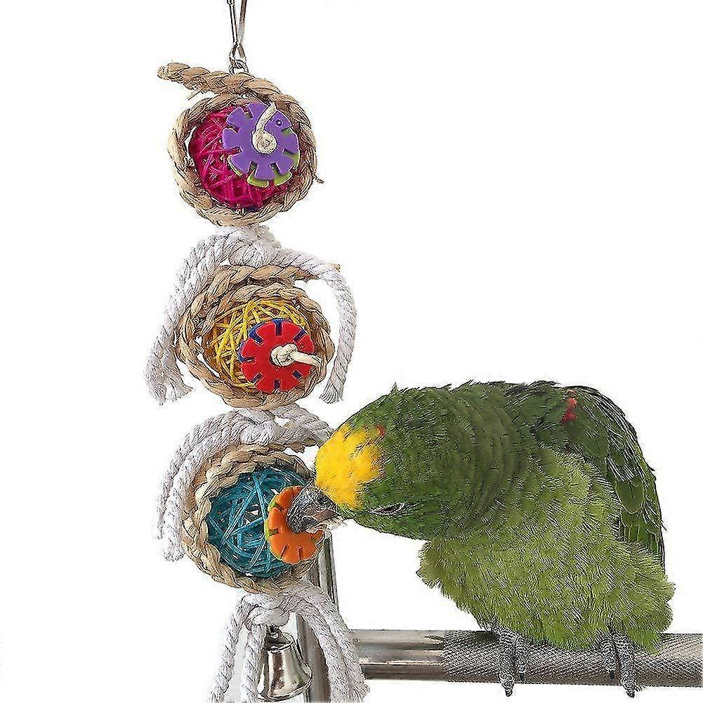 Safe Non-toxic Bird Toys Parrot Pet Birds Nibbling Toy Vine Bal Twist String