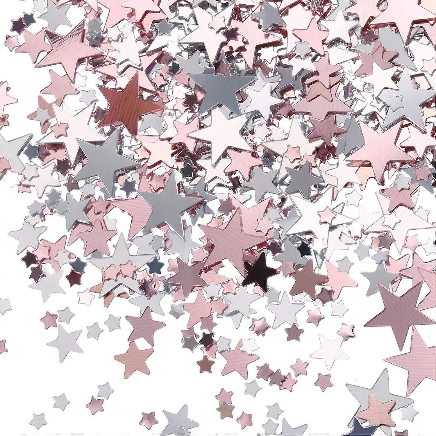 60 g Metallic Foil Star Confetti Sequin(Rose Gold and Silver)
