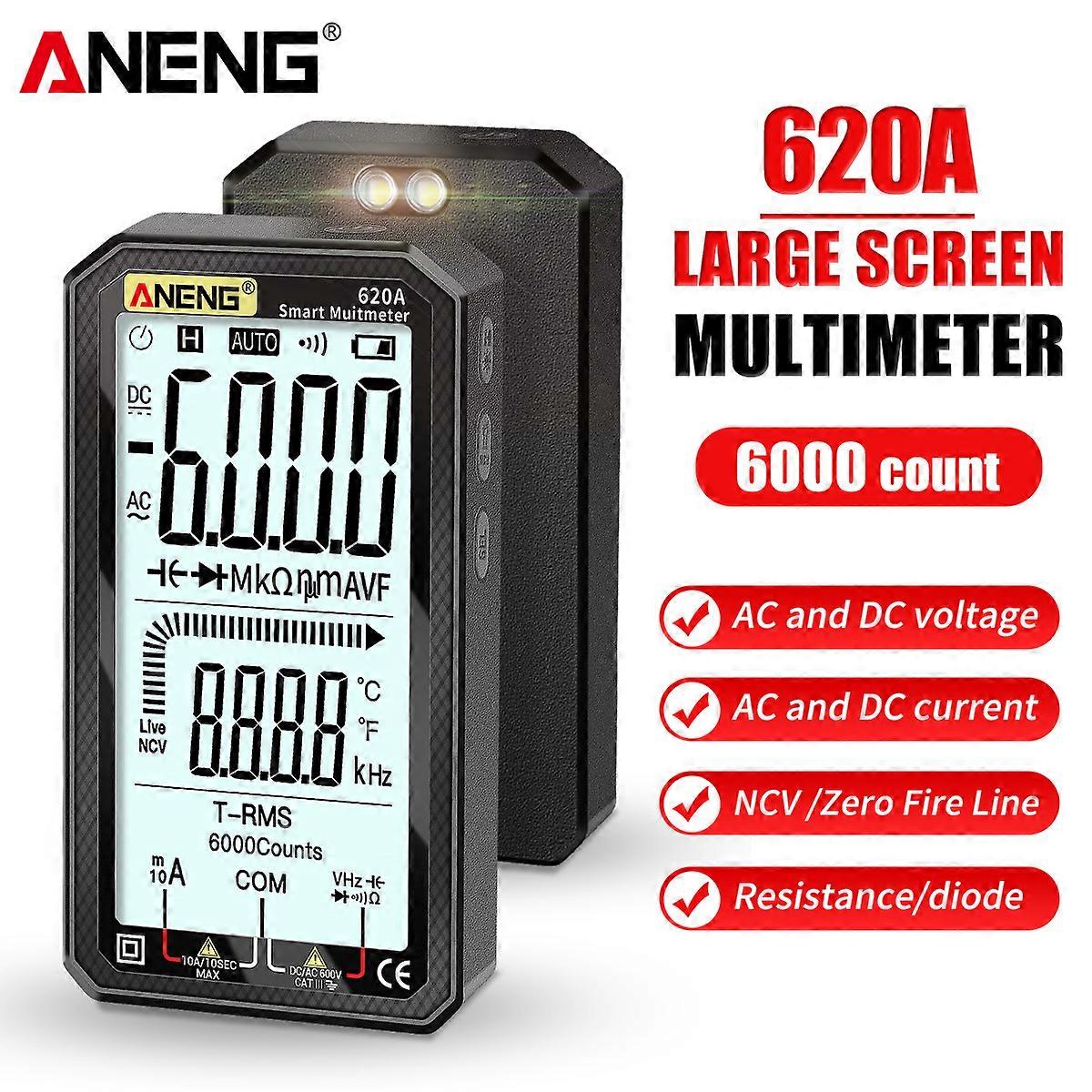 ANENG 620A Digital Multimeter 4.7Inch LCD Display AC/DC Ultraportable True-RMS Multimeter 6000 Counts True RMS Capacitance Meter