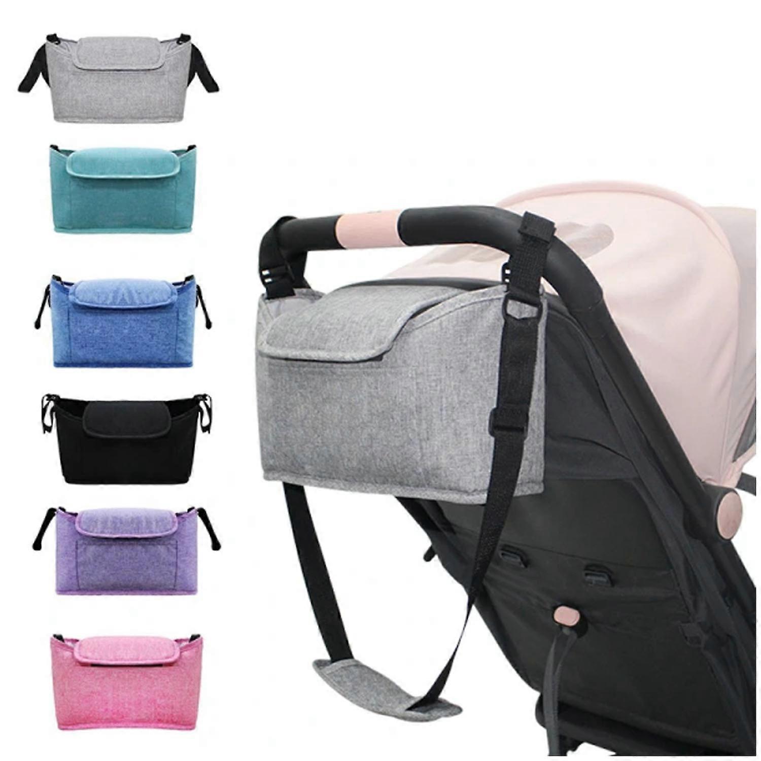 (Gray)Stroller Hanging Bag Large Capacity Baby Storage Bag