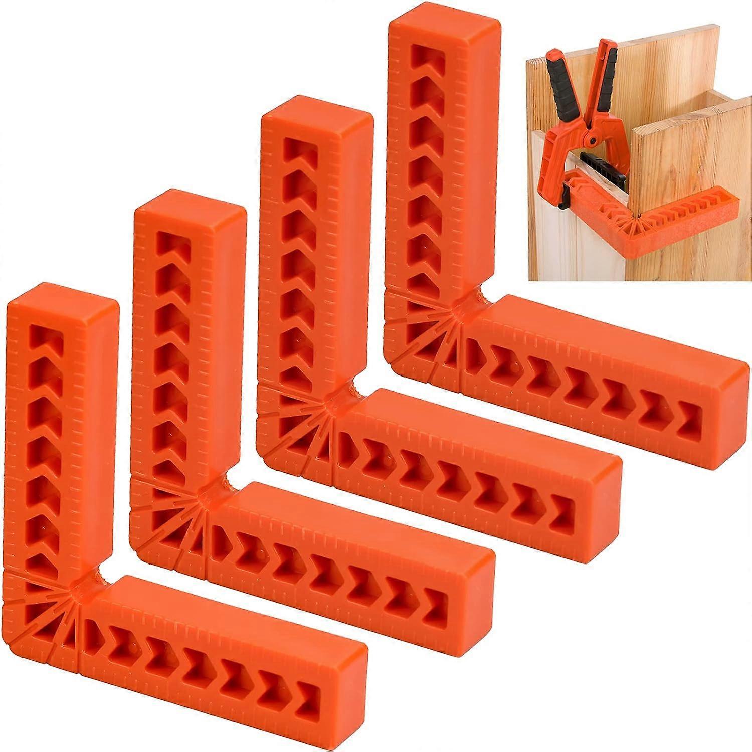 4pcs 90 Degree Right Corner Clamp, 4" Positioning Angle, Plastic Angle Ruler, Woodworking Tool, Help Finding Holder, Positioning Tool