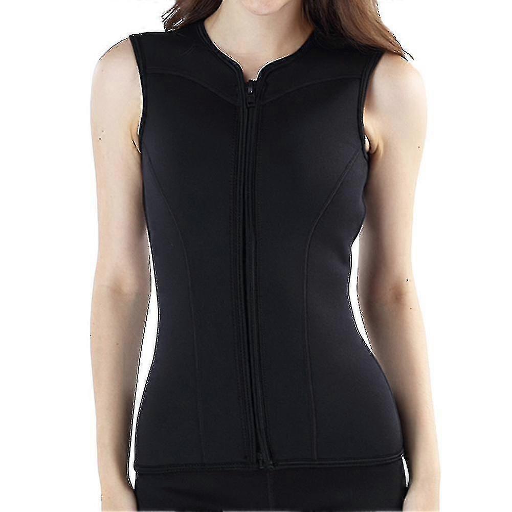 Bayan Dalış Giysisi Yelek Neopren 3mm Kolsuz Ön Fermuar Dalış Üstü