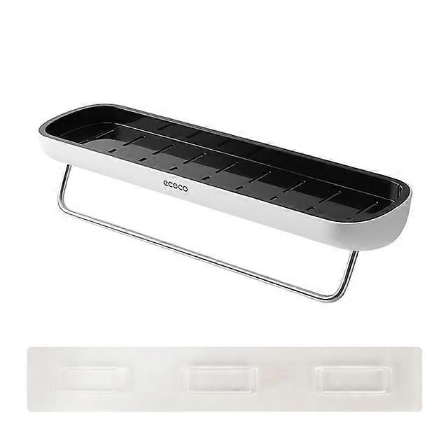 No Drilling Shampoo Storage Rack Holder With Towel Bar Wall-Mounted Shower Storage Organizer Bathroom Accessory Storage Shelf