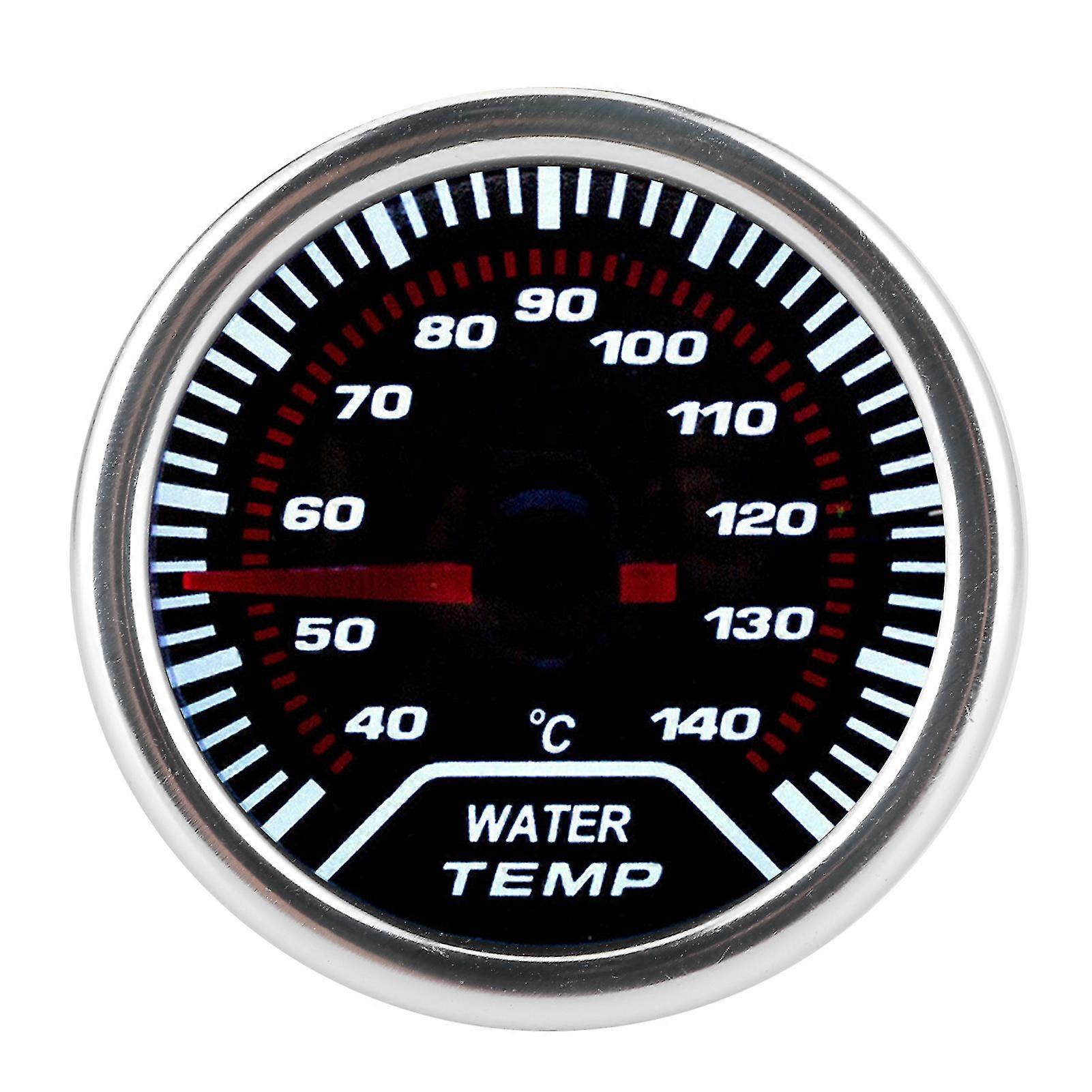 Water Temperature Gauge LED Automobile Universal 52mm/2in Temp Gauge 1/8 Sensor Thread