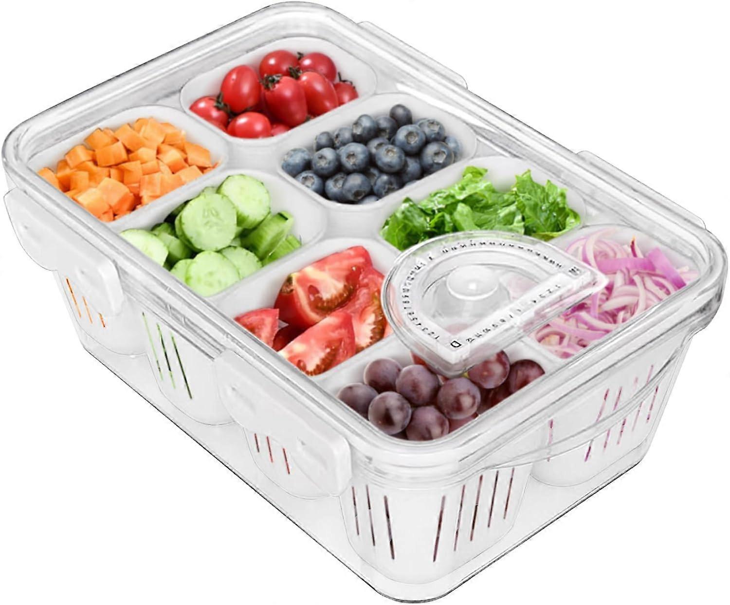 Snack Box Container-Divided Serving Tray with Lid,Portable Snack Tray Container ,Divided Snack Tray with Lid , Snackle Box Container for Fruits,Vegeta