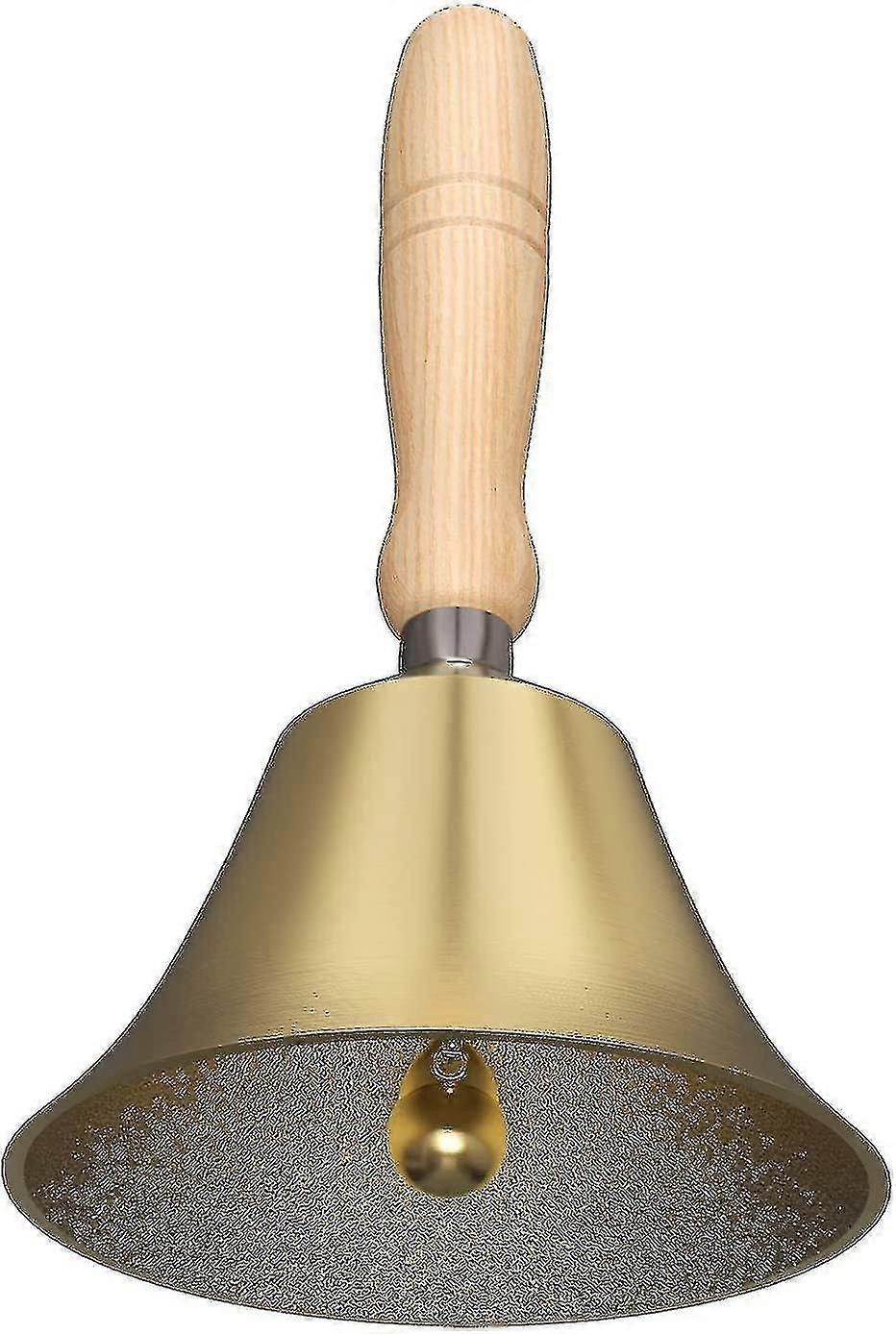 Loud Hand Bell - Brass Solid Wood Handle, Hand Call Bell