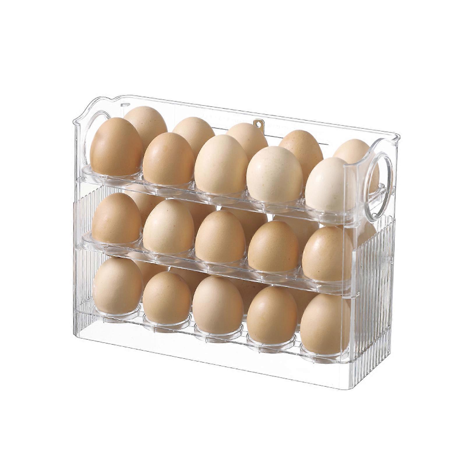 Egg Storage Container Refrigerator Stackable Clear Plastic Egg Holder Tray 30 egg