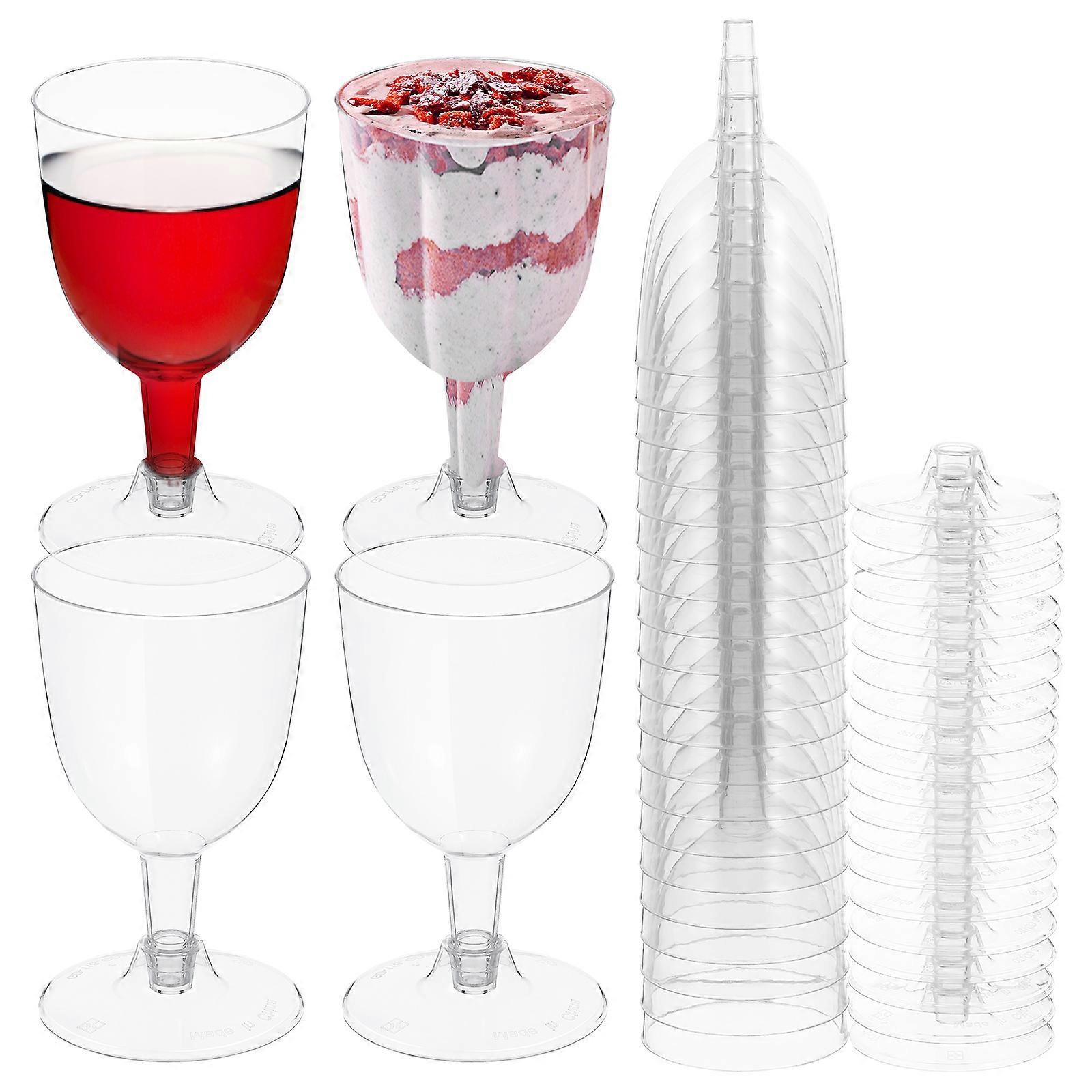 20pcs 170ml Disposable Cups Mousse Goblet Red Wine Cups Champagne Cups