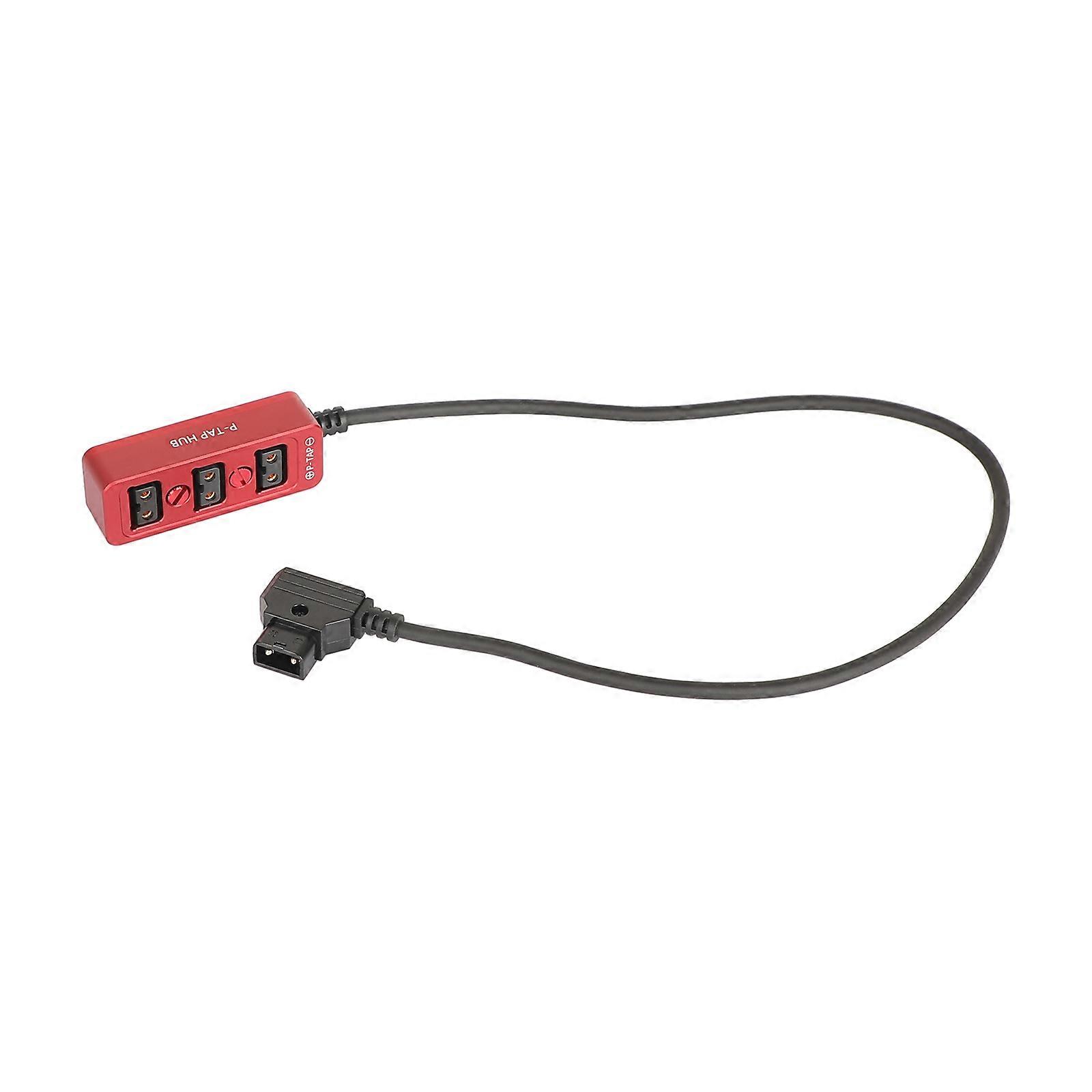 Lanxri Male D-Tap B Type To 3-Port Female D-Tap P-Tap Hub Adapter Splitter With Ronin 2 Thread Screw For Photography Power (Red)