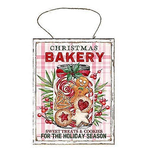 Panadería de Navidad impreso letrero de madera hecho a mano