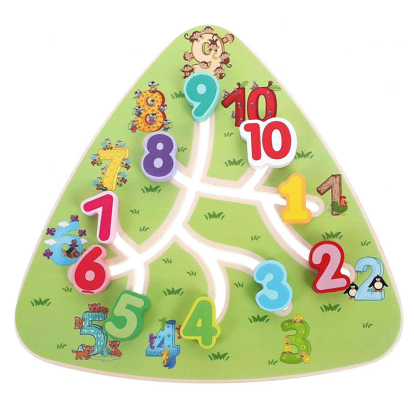 Track Position Maze Toy Wooden Maze Board Game Toy Number Cognition Maze Toy Educational Toy