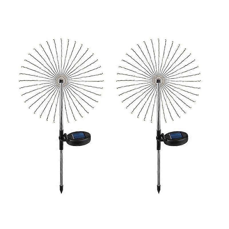 Garden Solar Lights, Firework Solar Lights Outdoor Garden 4 Pack 120 Led 8 Modes Copper Wire Decorative Sparkles Light Stake, Waterproof Pathway Light