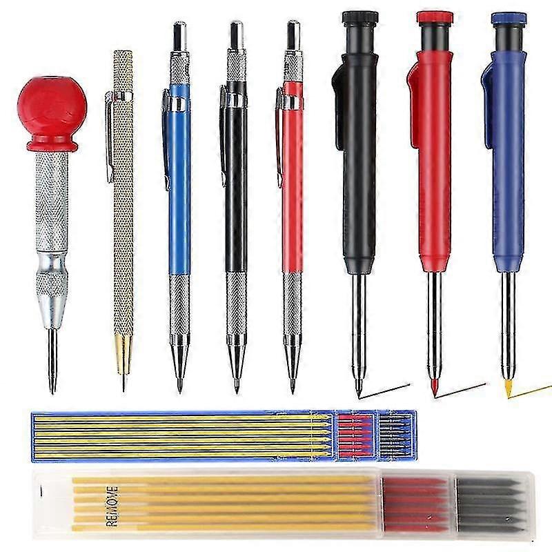 6 Pack Mechanical Carpenter Pencils Set, Carbide Scribe Tool