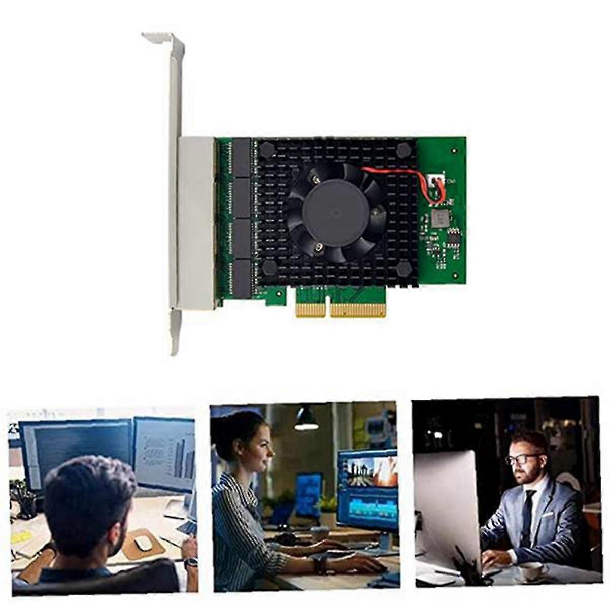 I225-v Pci-e X4 Server Network Card 4 Port 2.5g Server Network Card I225 Gigabit Gaming Speed Network Card