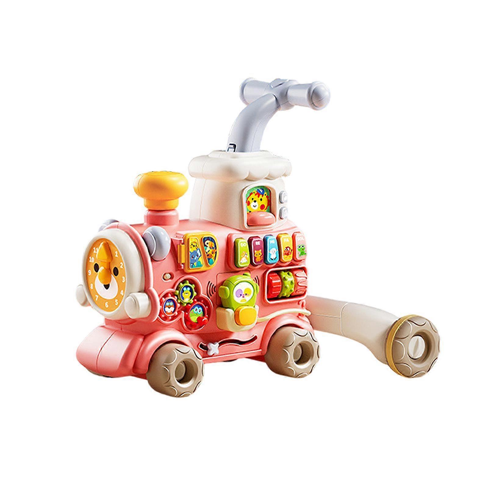Μωρό Νήπια Περιπατητές Push Toy Μουσική Μάθηση Παιχνίδι Δώρο Αγόρι και Κορίτσι Νήπια ροζ