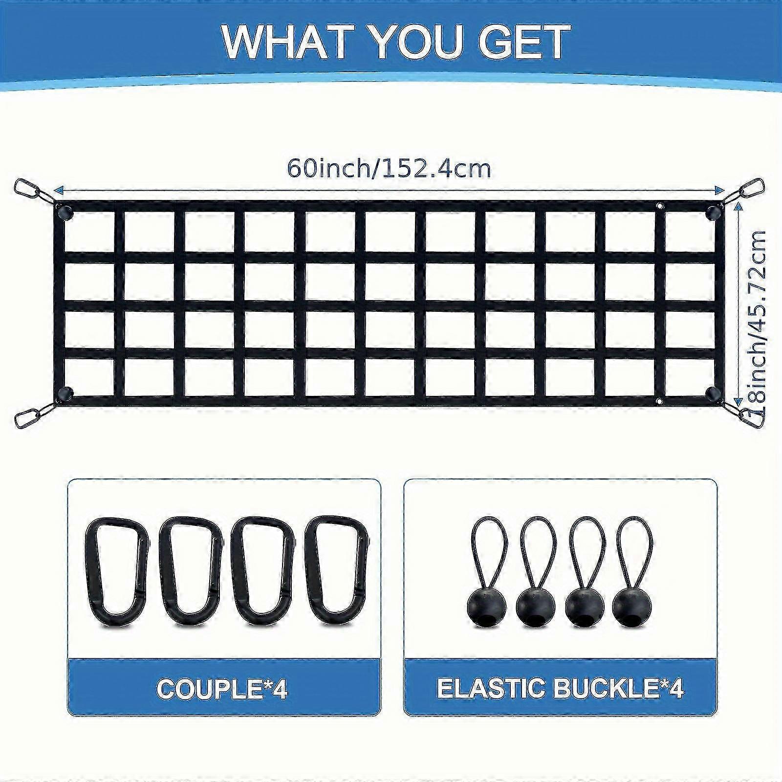 Taiate Net For Size Truck, Net Compatible For , For Chevy, For Dod, Ram Etc - Gate Extender For Pickup Truck Bed 60'' X 1