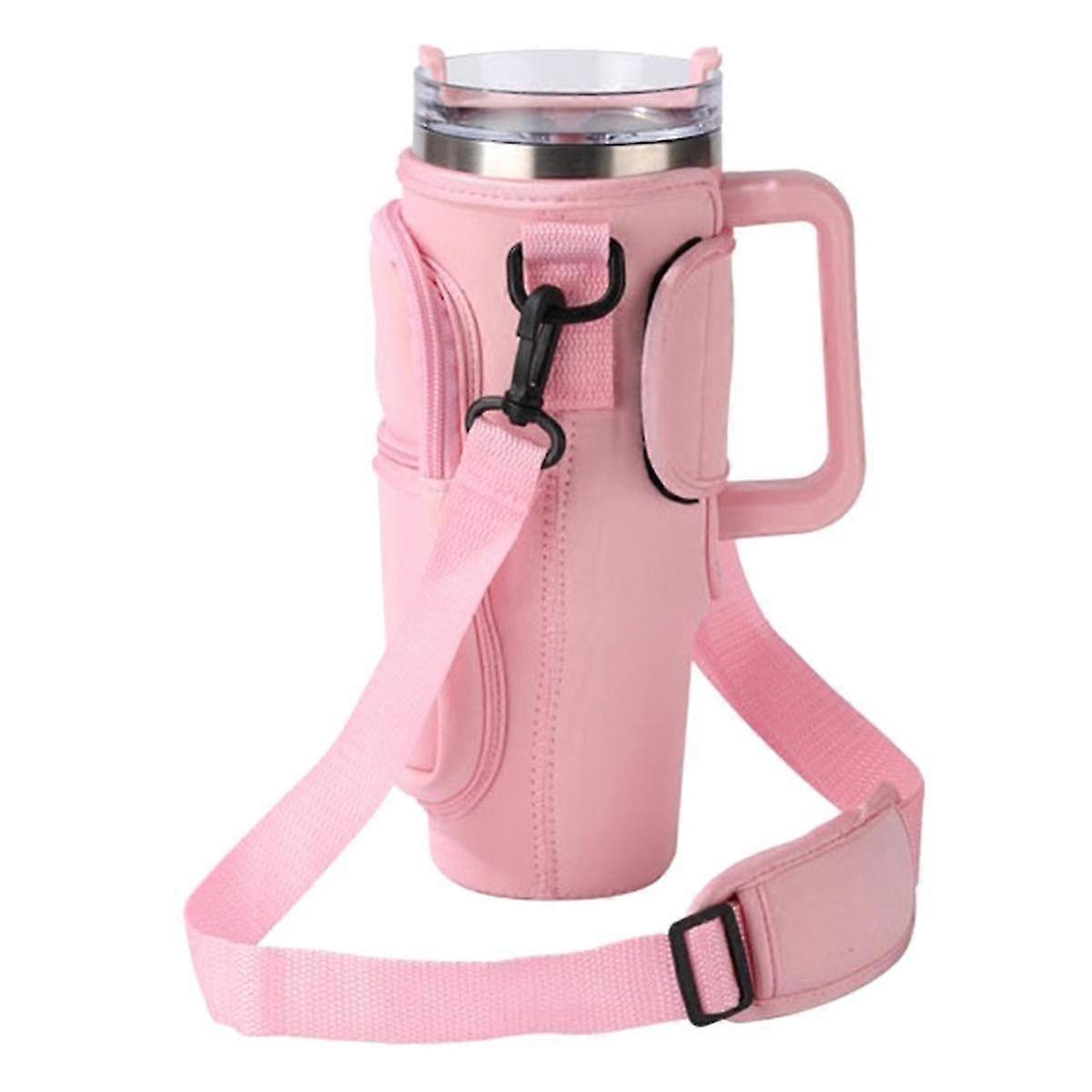 Cup with Handle Sleeve Bottle Pouch Portable Water Bottle Bag with Phone Pocket for 40 Oz Cups A