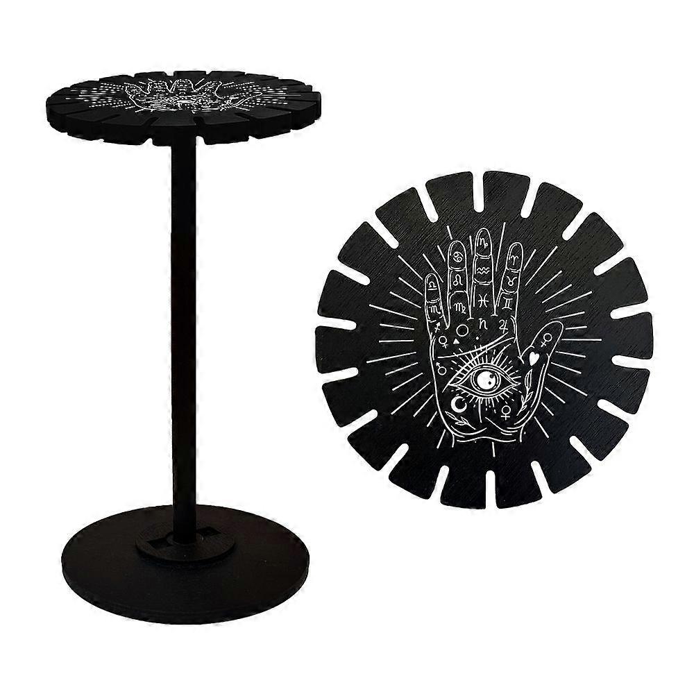 Wooden Wheel Wooden Display Shelf Black Holder Stand Rustic Divination Pendulum Storage Rack Witch Stuff Hamsa Hand Pattern Wheel: 120x8mm 2pcs Studdl