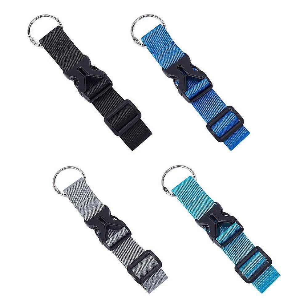 4Pcs 4 Style Nylon Adjustable Add-A-Bag Luggage Strap & Polyester Luggage Straps with Plastic Side Release Buckle & Iron Ring Mixed Color 155~295x31.5