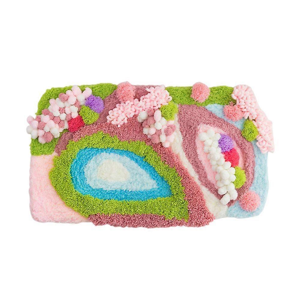 DIY Carpet Kit with Crochet Hook Plush Thread Carpet Embroidery Handmade Accessories Sets Crochet Crafting DIY Moss Carpet Set for Home Decor