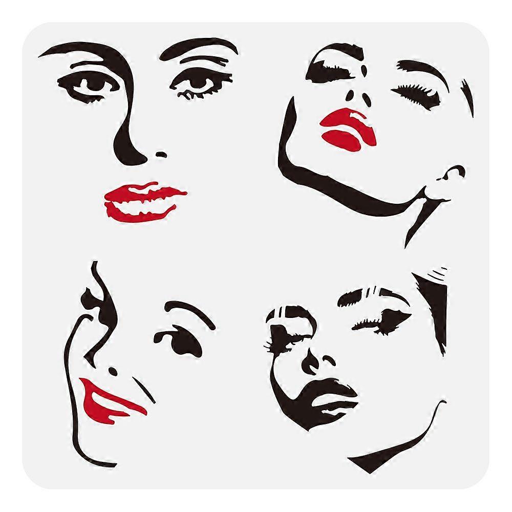 PET中空描画DIYスクラップブックフォトアルバム人間30x30cmのための絵画ステンシル