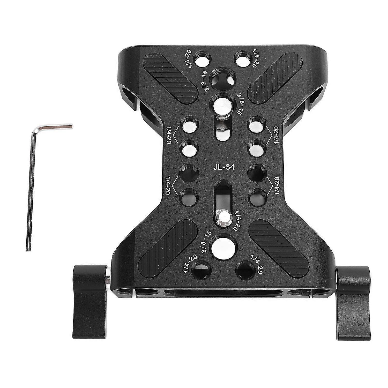 15mm Rail Camera Base Plate Professional Double Hole Pipe Quick Release Plate Camera Mounting Basepl