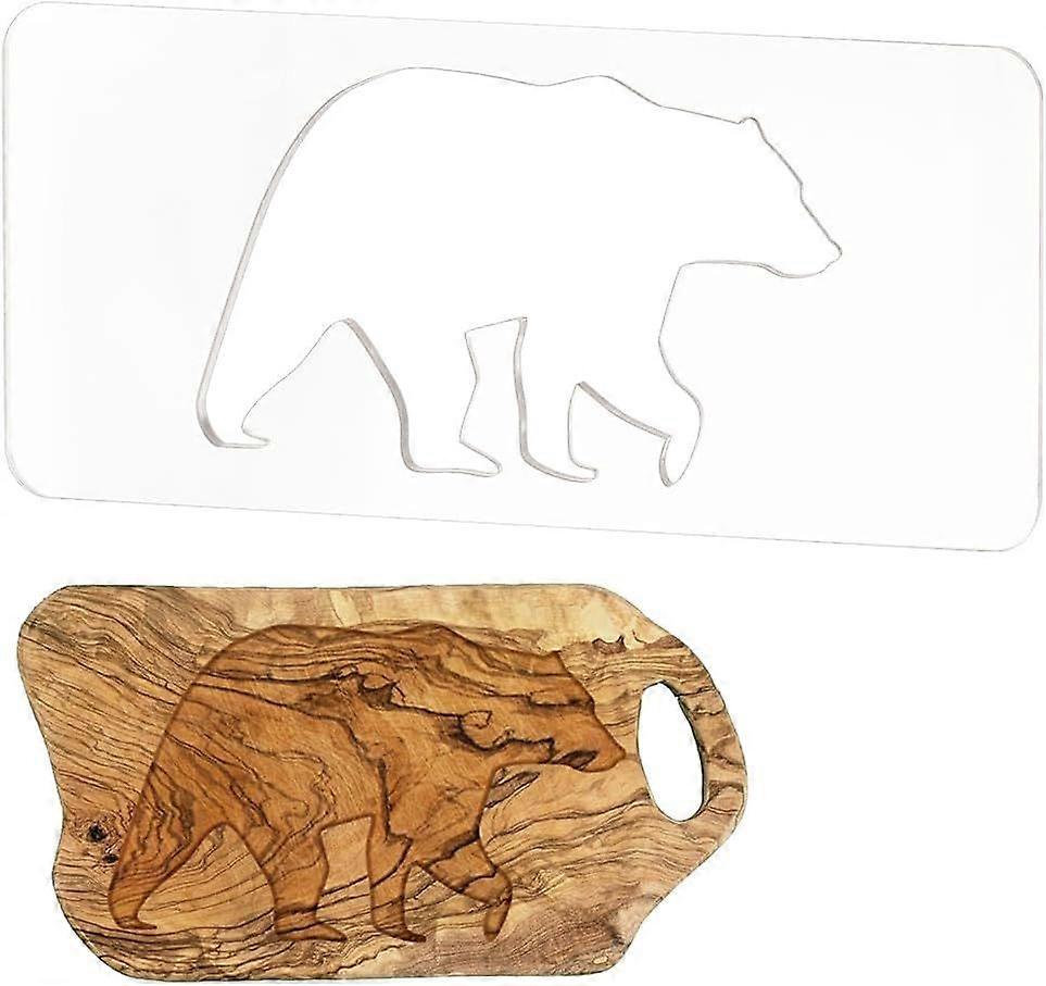 Acrylic Bear Router Template Clear Router Inlay Template for Woodworking and Craft Transparent Acrylic Template for Student Painting Supplies Craft Pr