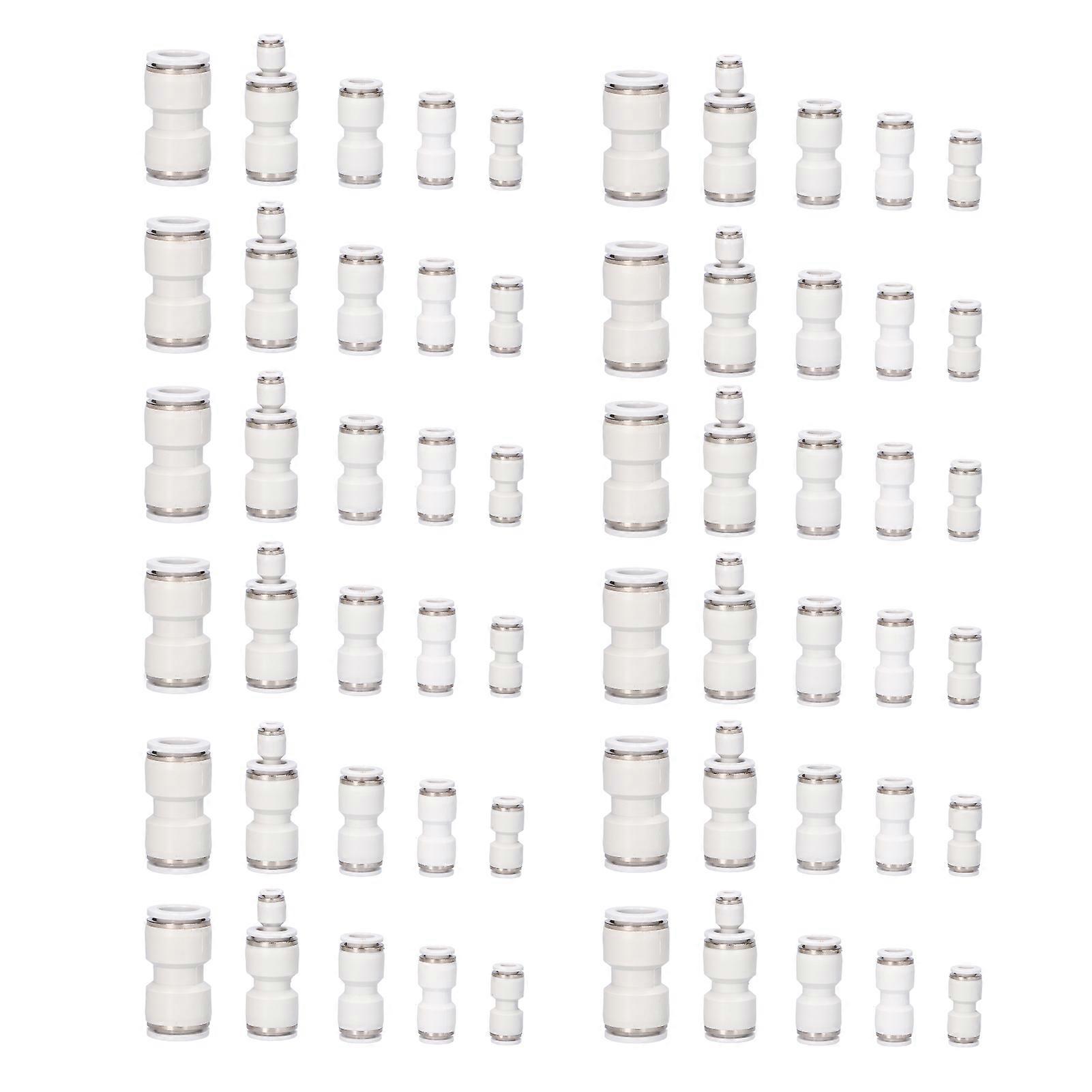 White Straight Through Pipe Quick Connector PU4 PU6 PU8 PU10 PU12 PU16 Straight Through Quick Coupling