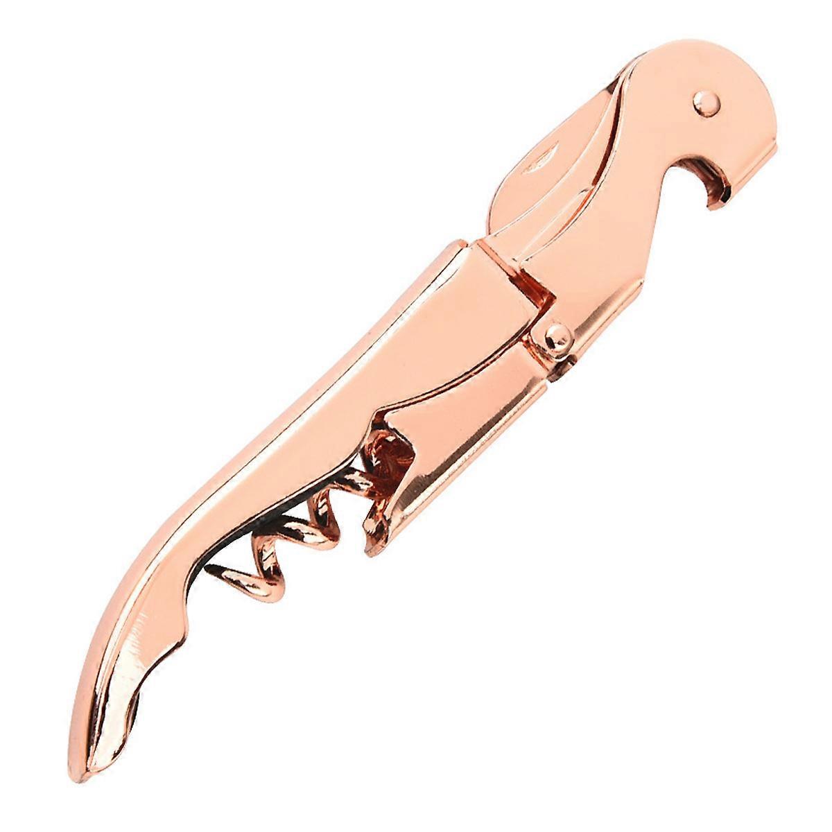 Double Hinged Corkscrew Wine Opener with Foil Cutter, Compact Design