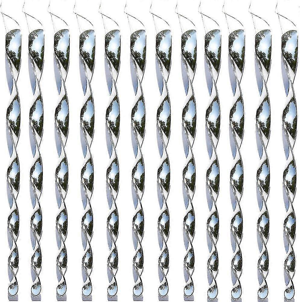 12 Pieces Reflective Wind Spiral Bird Scare Reflective Bird Repellent Garden Decoration For Balcony And Garden