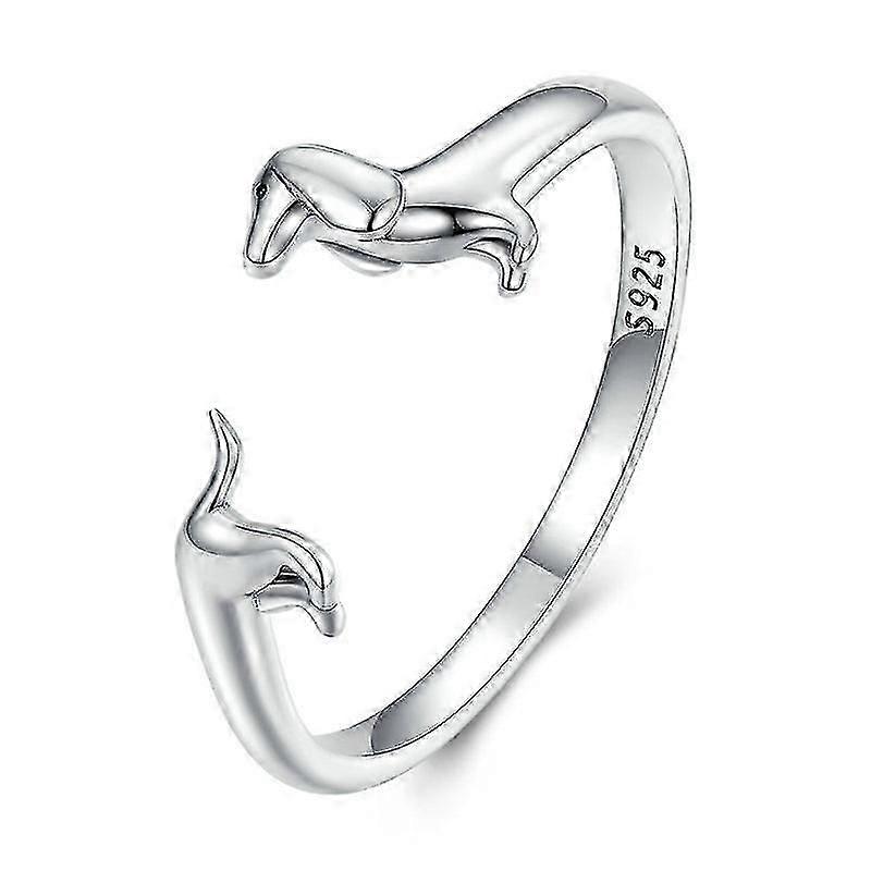 Teckel chien mignon ouvert anneau réglable