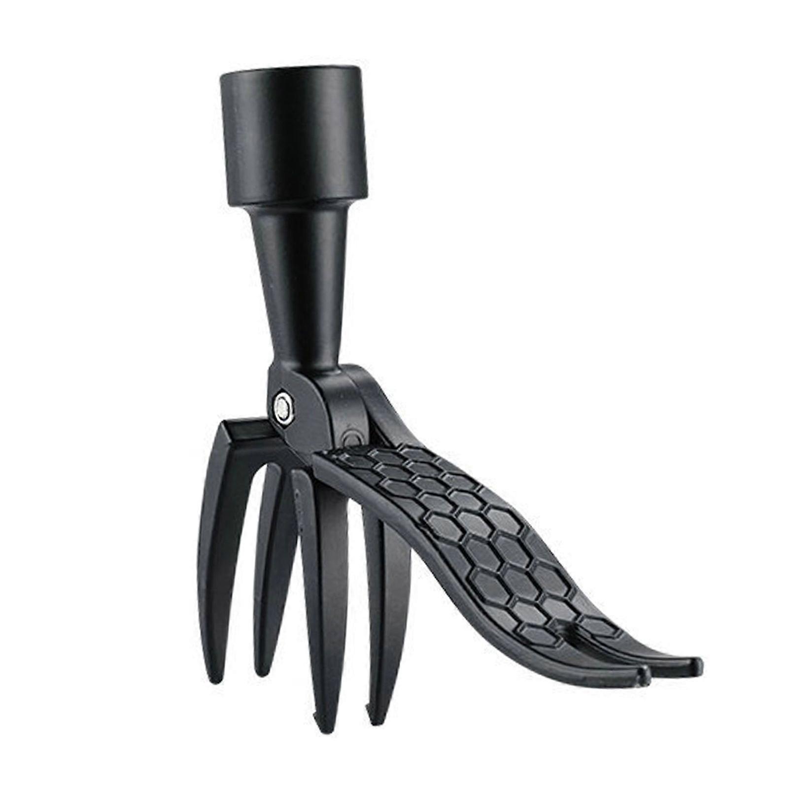 Standing Weed Puller Tool Easily Remove Weeder with Long Handle 4 Steel Claws Ergonomic Design Rust-Proof Weed Eater Without Bending Pulling Kneeling