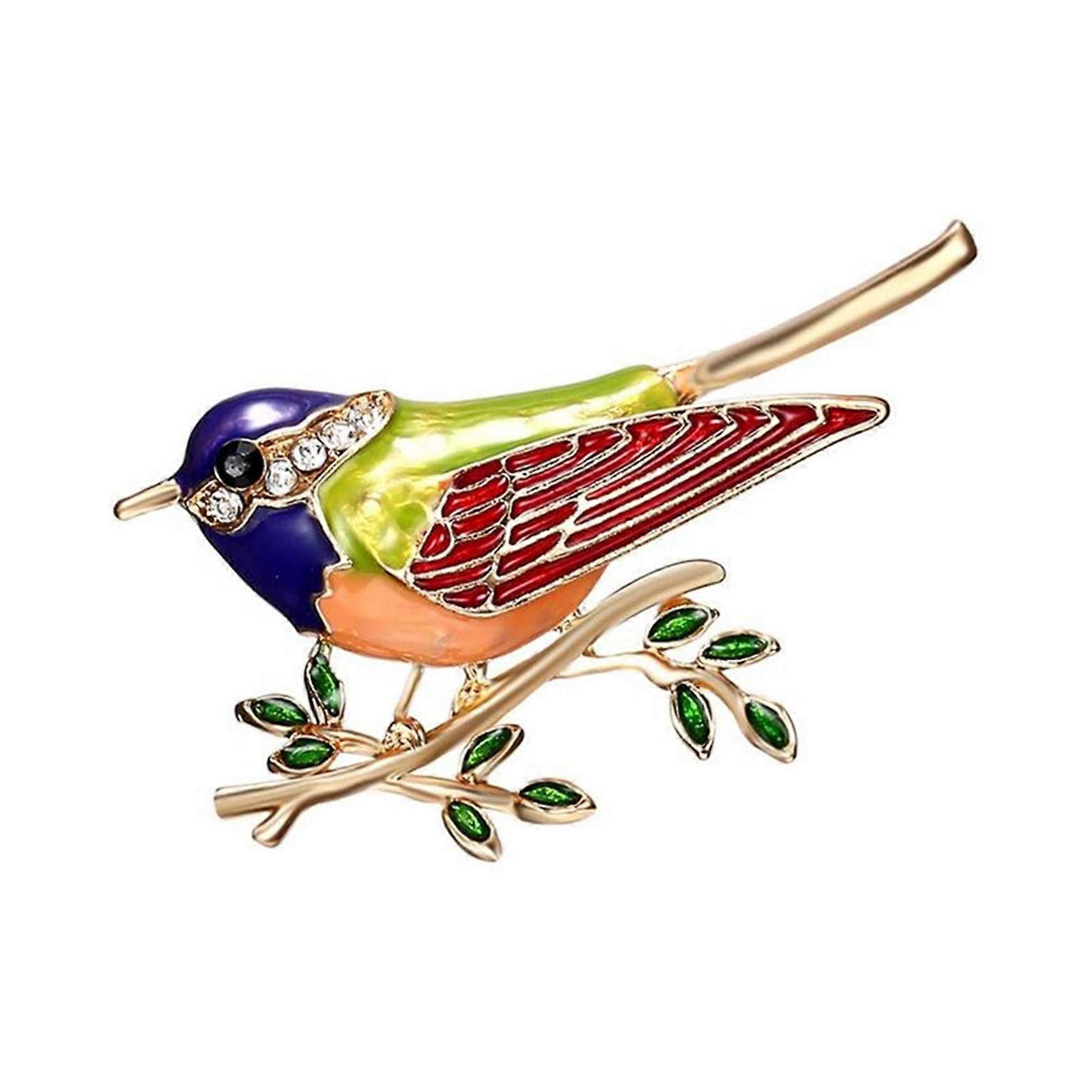 Rhinestone Bird Tree Branch Brooch Unisex Crystal Jewelry for Formal Attire Suits Banquets Elegant Design