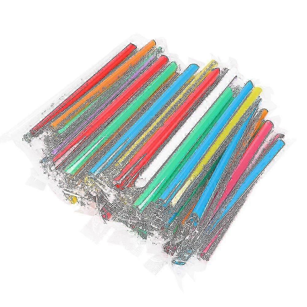 100pcs Colorful Drinking Plastic Thick Straws For Milktea