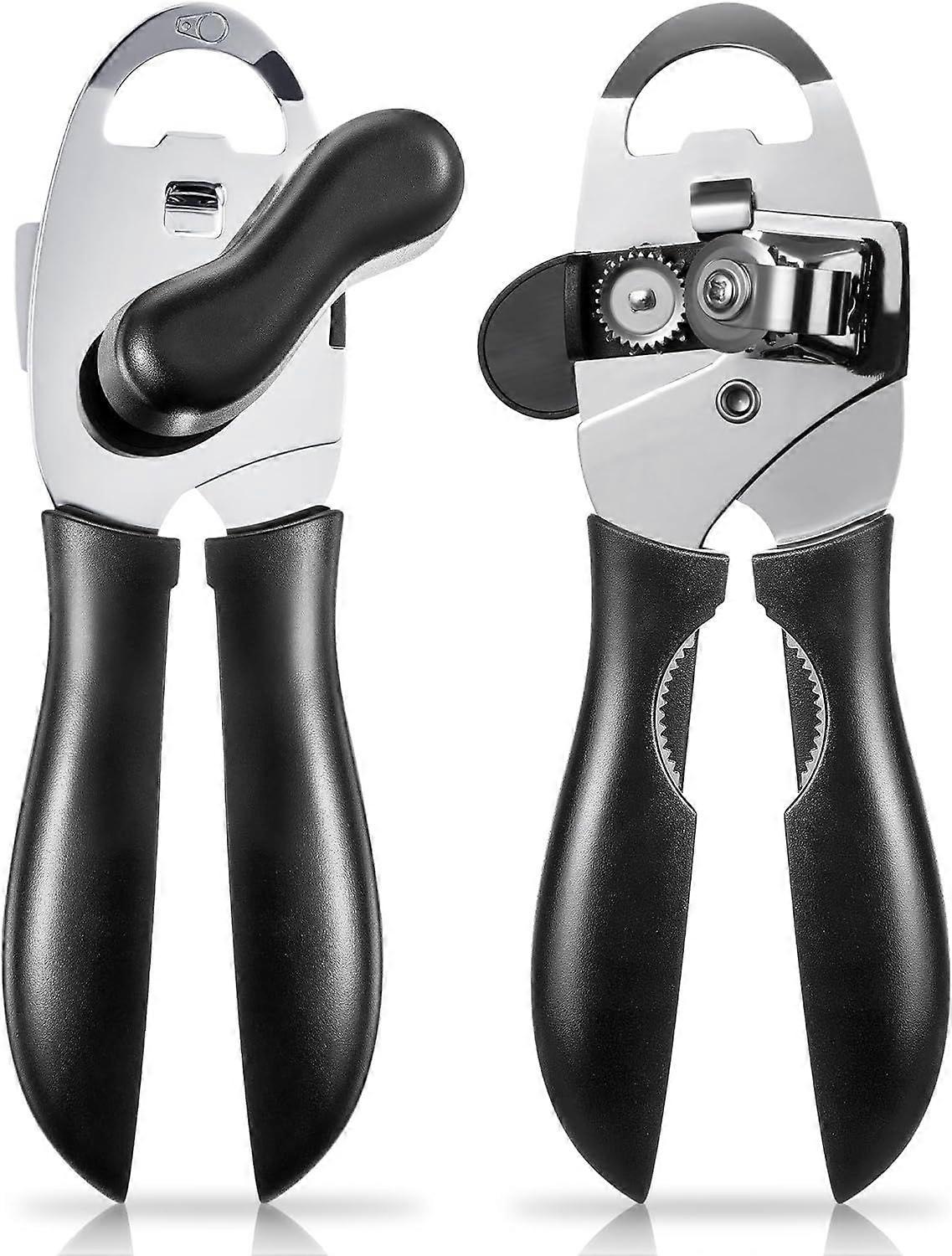 2 Pack Commercial Can Opener Manual, Jar Opener Heavy Duty Hand Can Opener Smooth Edge, Can Opener Nice for the Aged, Save Effort Fit All Size Cans, L