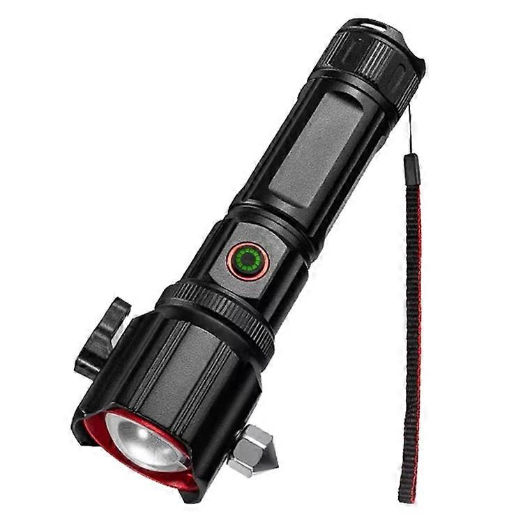 W5196 LED Flashlight with Laser Safety Rescue Tool Seatbelt Cutter Window Breaker (Without Battery)