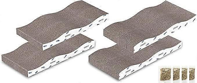 4 PCS Cat Scratcher Pad Reversible Scratch Textures Design Wide