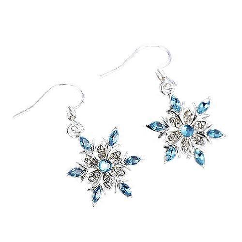 Nou Elegant Albastru Strasuri Fulg De Zăpadă Picătură Cercei Pentru Femei Modă Cristal Zirconiu Dangle Cercei Crăciun Bijuterii Accesorii