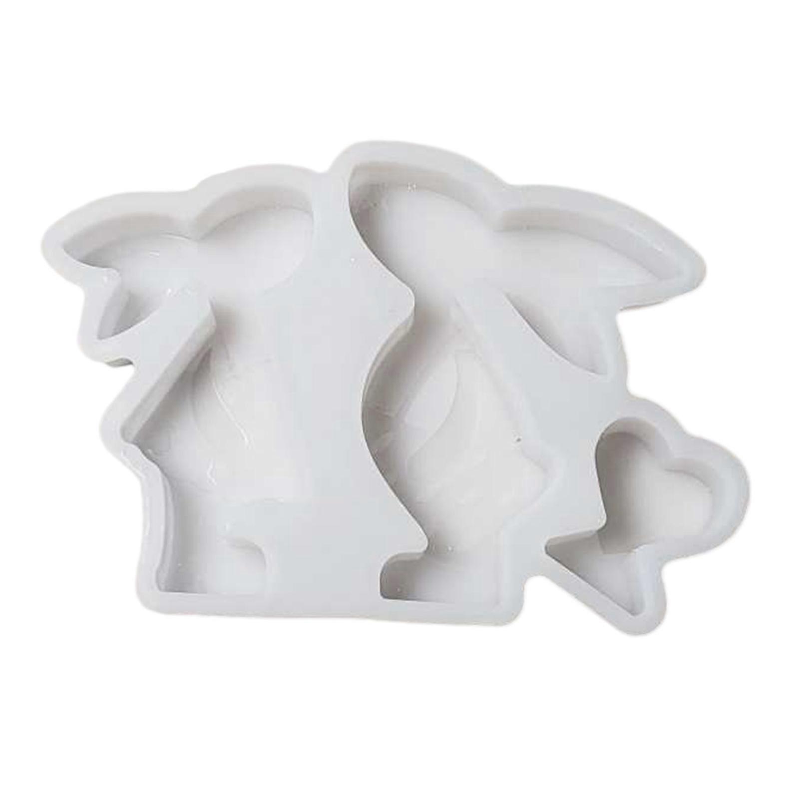3D Bunnies Figurine Silicone Molds for Epoxy Resin Candle Soap Making Cement Gypsum Silicone Molds for Handmade Craft