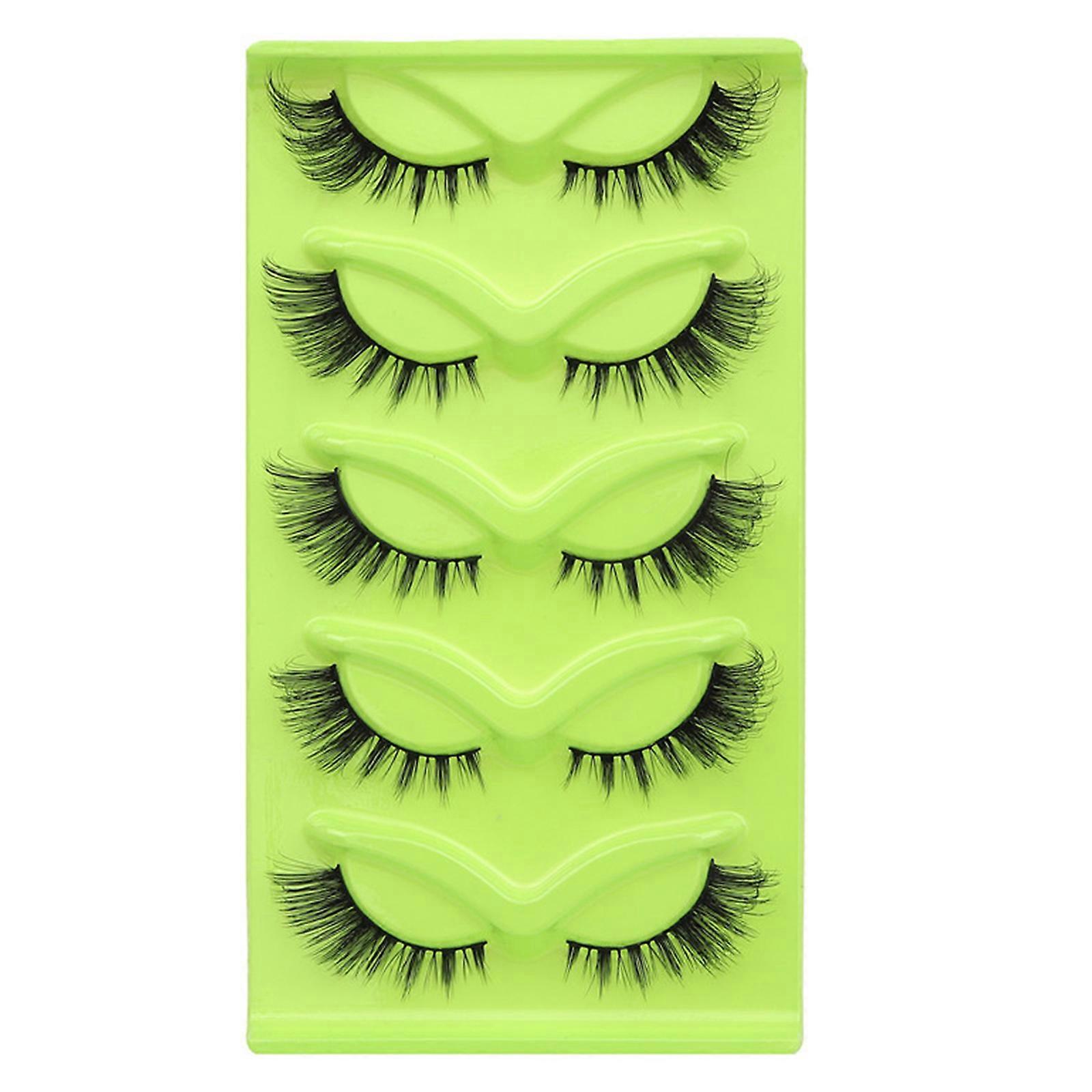 5 Pairs Cat False Eye Lashes Comfortable High Simulation and Easy Application for Eye Charm