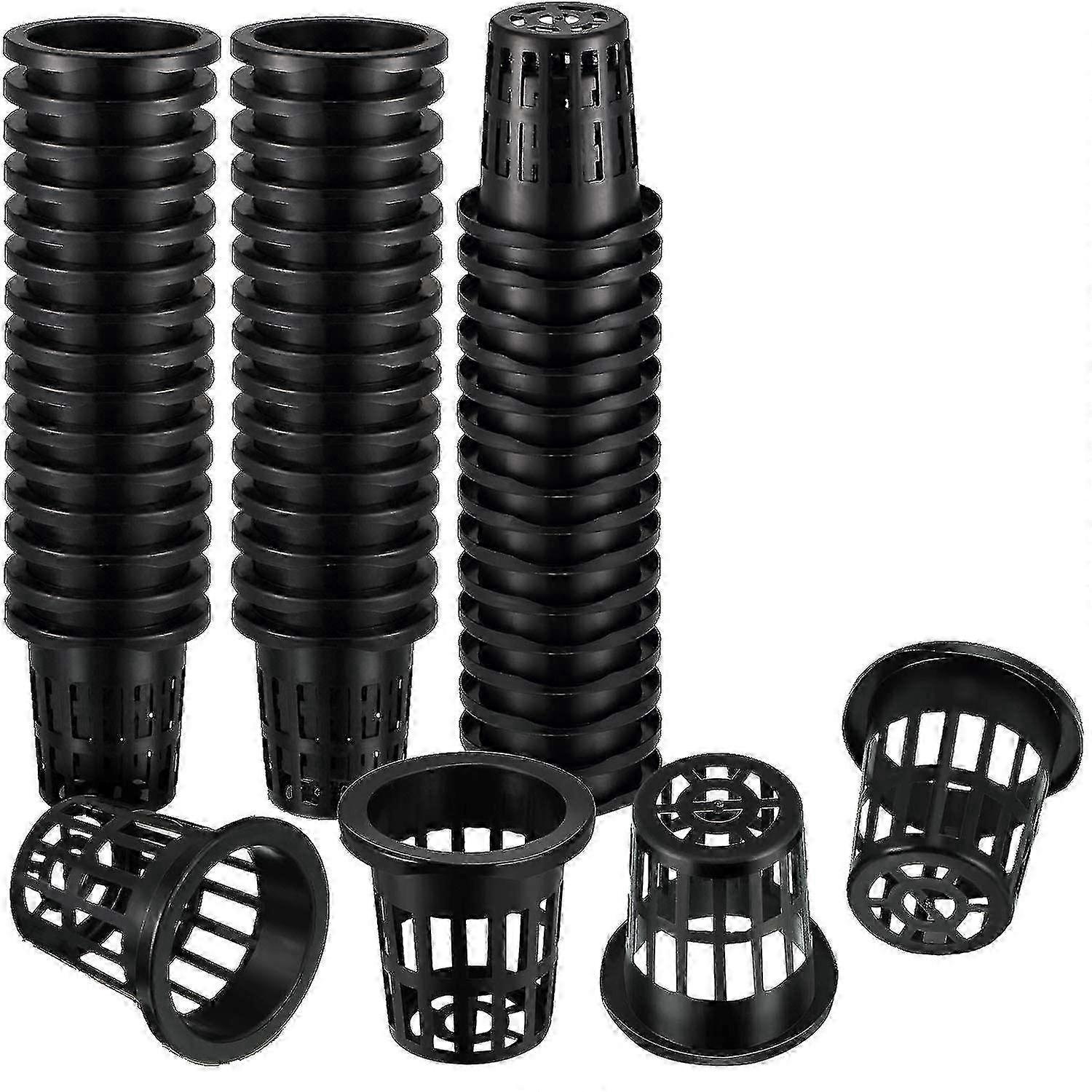 100Pcs 1.77 Inch Slotted Mesh Net Cups with Wide Lip for Hydroponic Plant System