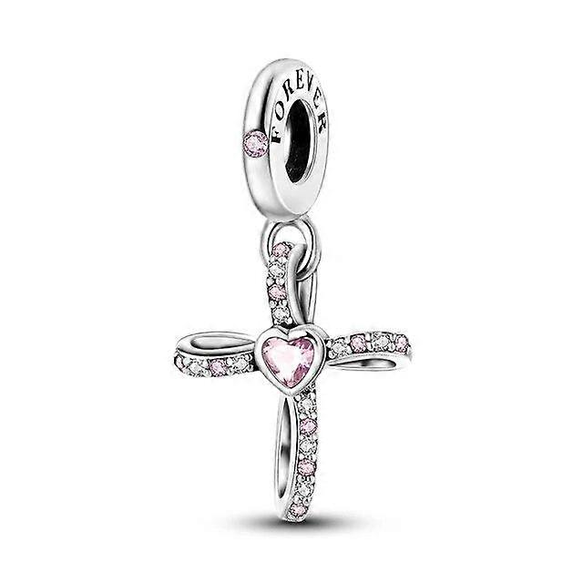 925 Ασημένιος Σταυρός Φυλαχτό Charms Bead Fit OriginalNew Bracelet Μενταγιόν Κοσμήματα DIY Making