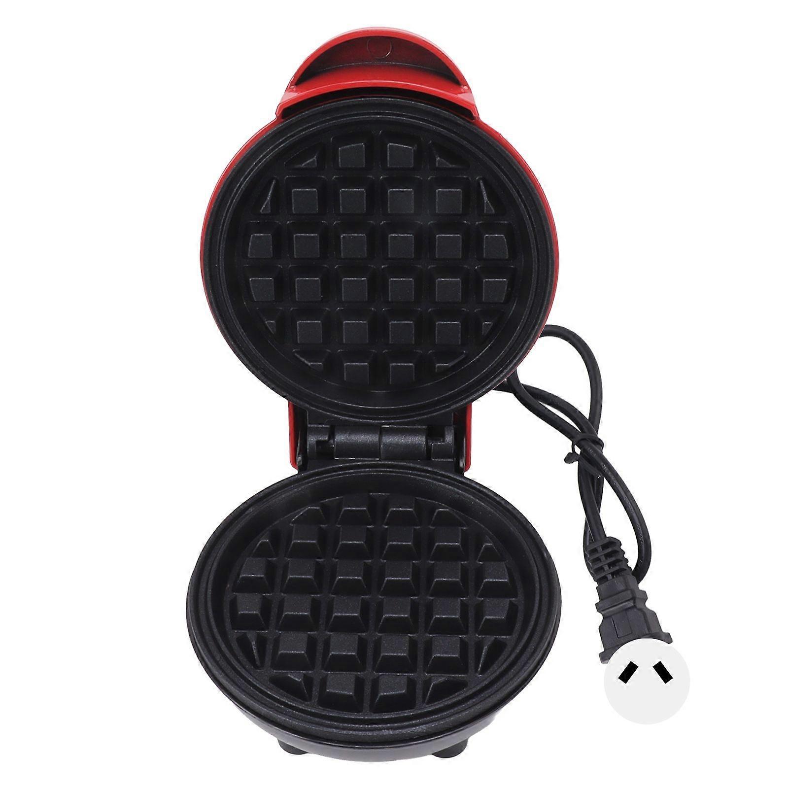 Mini Waffle Maker Stick Proof Double Sided Round Multifunctional Breakfast Machine for Toast Sandwich AU Plug 220V Red