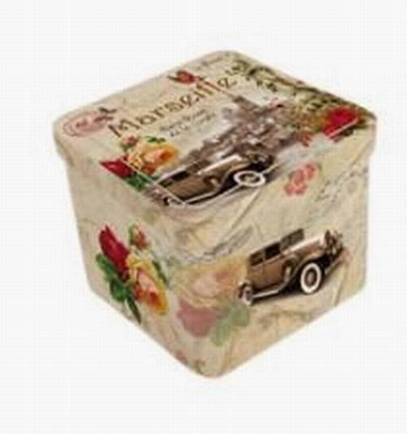 Metal soap tin square with print Marseille with 3 guest soaps